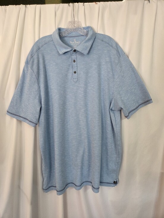 Nat Nast Other - Nat Nast Luxury Originals Heathered Sky Blue Polo with Contrast Trim Size XXL